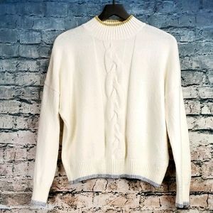 POPSUGAR | Metallic Trimmed Fuzzy Knit Sweater